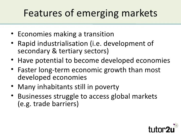 Emerging economies developing